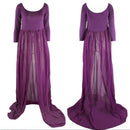 Pregnant Womens Fashionable Photo Props Off Shoulder Floor Length Maxi Dresses Maternity Gown Purple
