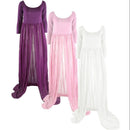 Pregnant Womens Fashionable Photo Props Off Shoulder Floor Length Maxi Dresses Maternity Gown Purple