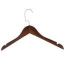 10 Piece Wooden Clothes Coat Hangers Non Slip Trouser Bar 38cm