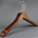 10 Piece Wooden Clothes Coat Hangers Non Slip Trouser Bar 38cm