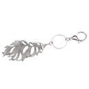 Fashionable Metal Leaf Charms Pendant Key Ring Keychain Keyfob Phone Handbag Car Hanging Decor Charms Silver