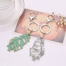 Fashionable Metal Leaf Charms Pendant Key Ring Keychain Keyfob Phone Handbag Car Hanging Decor Charms Silver