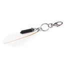 Fashionable Feather Stone Charm Key Decor Pendant Key Ring Keychain Phone Handbag Car Hanging Decoration Ornaments White