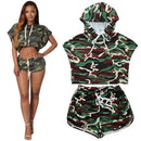 Fashionable Women Girls Ladies Sports Suit Crop Top With Shorts Summer Playsuit S