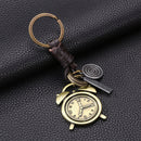 Retro Adornment Alloy Keyboard Clock Design Keychain Women Handbag Purse Key Decor Ornaments Gift