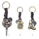 Retro Adornment Alloy Keyboard Clock Design Keychain Women Handbag Purse Key Decor Ornaments Gift
