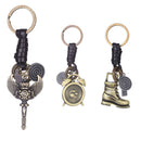 Retro Adornment Alloy Keyboard Clock Design Keychain Women Handbag Purse Key Decor Ornaments Gift