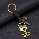 Retro Adornment Alloy Keyboard Car Design Keychain Women Handbag Purse Key Decor Ornaments Gift