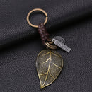 Retro Adornment Alloy Keyboard Leaves Design Keychain Women Handbag Purse Key Decor Ornaments Gift