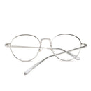 Mens Women Use Lightweight Durable Oversized Classic Vintage Retro Style Round Clear Lens Optical Eyeglasses Frame Silver