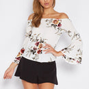 Women Girls Ladies Summer Casual Floral Print Off Shoulder Top Clothing Accessory S