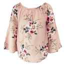 Women Girls Ladies Summer Casual Floral Print Off Shoulder Top Clothing Accessory S