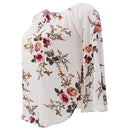 Women Girls Ladies Summer Casual Floral Print Off Shoulder Top L White