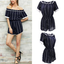Women Ladies Girls Summer Casual Jumpsuit Off Shoulder Playsuit