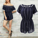 Women Ladies Girls Summer Casual Jumpsuit Off Shoulder Playsuit