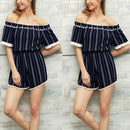 Women Ladies Girls Summer Casual Jumpsuit Off Shoulder Playsuit