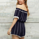 Women Ladies Girls Summer Casual Jumpsuit Off Shoulder Playsuit