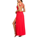 Women Girls Ladies Long Split Side Beach Dress Outfit L Rose