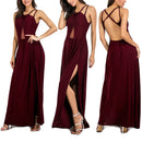 Women Girls Ladies Long Split Side Beach Dress Outfit L Rose