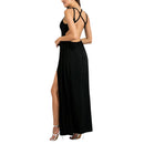 Women Girls Ladies Long Split Side Beach Dress Outfit M Black