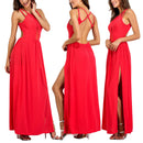 Women Girls Ladies Long Split Side Beach Dress Outfit XL Black