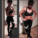 Fashionable Women Girls Ladies Stretchable High Waist Sports Pants Patchwork Yoga Leggings S