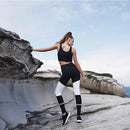 Women Fashionable Elastic High Waist Breathable Soft Black and White Running Yoga Pants Gym Fitness Pants S