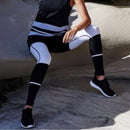 Women Fashionable Elastic High Waist Breathable Soft Black and White Running Yoga Pants Gym Fitness Pants M