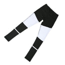 Women Fashionable Elastic High Waist Breathable Soft Black and White Running Yoga Pants Gym Fitness Pants L