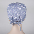 Men Women Lace Up Cotton Fashionable Soft Comfortable Wear Breathable Sweat Absorbent Cap Bouffant Beauty Scrub Cap One Size 2