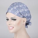 Men Women Lace Up Cotton Fashionable Soft Comfortable Wear Breathable Sweat Absorbent Cap Bouffant Beauty Scrub Cap One Size 2