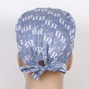 Men Women Lace Up Cotton Fashionable Soft Comfortable Wear Breathable Sweat Absorbent Cap Bouffant Beauty Scrub Cap One Size 2