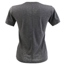 Womens Fashion Summer Casual Wear Clothing Plain V-Neck Hollow Out Short Sleeve T-Shirts Top Grey XL