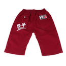 Kids Boys Fashionable Adjustable Waistline Convenient Wear Capri Short Pants Casual Knee Cotton Pants Wine Red 150 Size