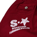 Kids Boys Fashionable Adjustable Waistline Convenient Wear Capri Short Pants Casual Knee Cotton Pants Wine Red 130 Size