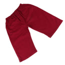 Kids Boys Fashionable Adjustable Waistline Convenient Wear Capri Short Pants Casual Knee Cotton Pants Wine Red 120 Size