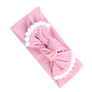 Baby Girls Photography Photo Props Turban Elastic Bow Knot Headband Headwear Hair Decor Accessories Pink