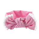 Baby Girls Photography Photo Props Turban Elastic Bow Knot Headband Headwear Hair Decor Accessories Pink