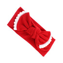 Baby Girls Photography Photo Props Turban Elastic Bow Knot Headband Headwear Hair Decor Accessories Red