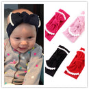 Baby Girls Photography Photo Props Turban Elastic Bow Knot Headband Headwear Hair Decor Accessories Red