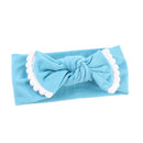 Baby Girls Photography Photo Props Turban Elastic Bow Knot Headband Headwear Hair Decor Accessories Blue
