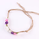 Rustic Flower Tie Back Headband Boho Newborn Girl Baby Beach Hairband