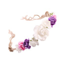 Rustic Flower Tie Back Headband Boho Newborn Girl Baby Beach Hairband