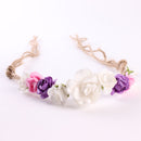 Rustic Flower Tie Back Headband Boho Newborn Girl Baby Beach Hairband