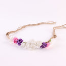 Rustic Flower Tie Back Headband Boho Newborn Girl Baby Beach Hairband