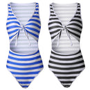 Women Girls Fashionable Bowknot Front Design Summer Bikini Swimwear Swim Clothing Set Black S