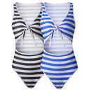 Women Girls Fashionable Bowknot Front Design Summer Bikini Swimwear Swim Clothing Set Black S