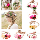 Women Girls Floral Pattern Charms Boho Headband Garland Festival Wedding Bridal Beach Hairband Hair Decor Accessory