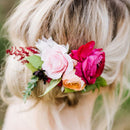 Women Girls Floral Pattern Charms Boho Headband Garland Festival Wedding Bridal Beach Hairband Hair Decor Accessory