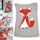 Baby Toddler Bedding Knitted Fox Blanket Soft Crochet Blanket Swaddling Wrap